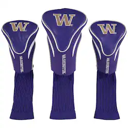 Team Golf - Washington Huskies 3-Pack Contour Golf Club Head Covers - Multicolor