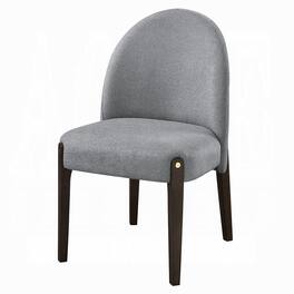 Manhattan Lane - Jeh Side Dining Chair Set of 2, Gray Chenille - Gray, Espresso Brown