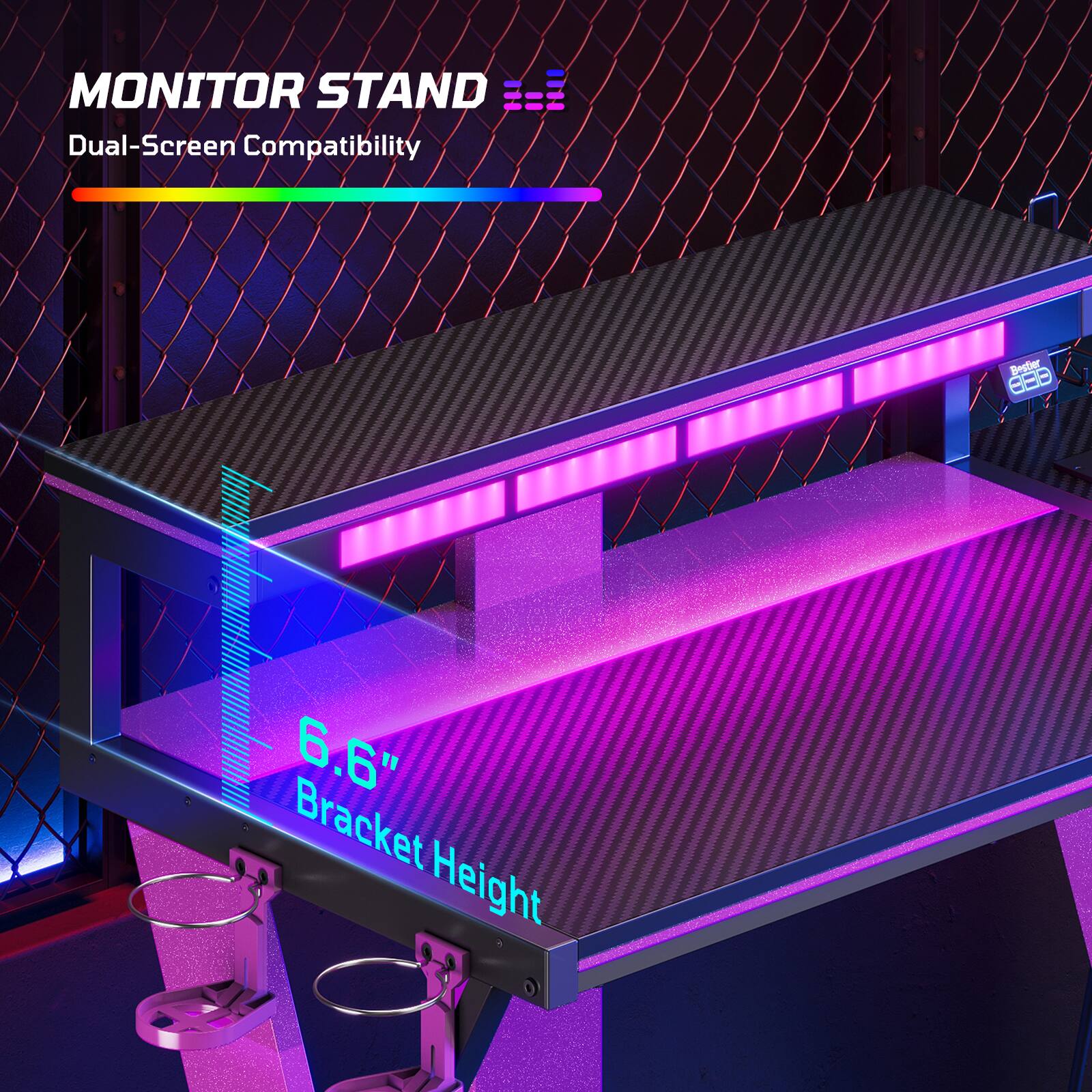 MONITOR STAND Dual-Screen Compatibility Besteer 88B 6.6" Bracket Height