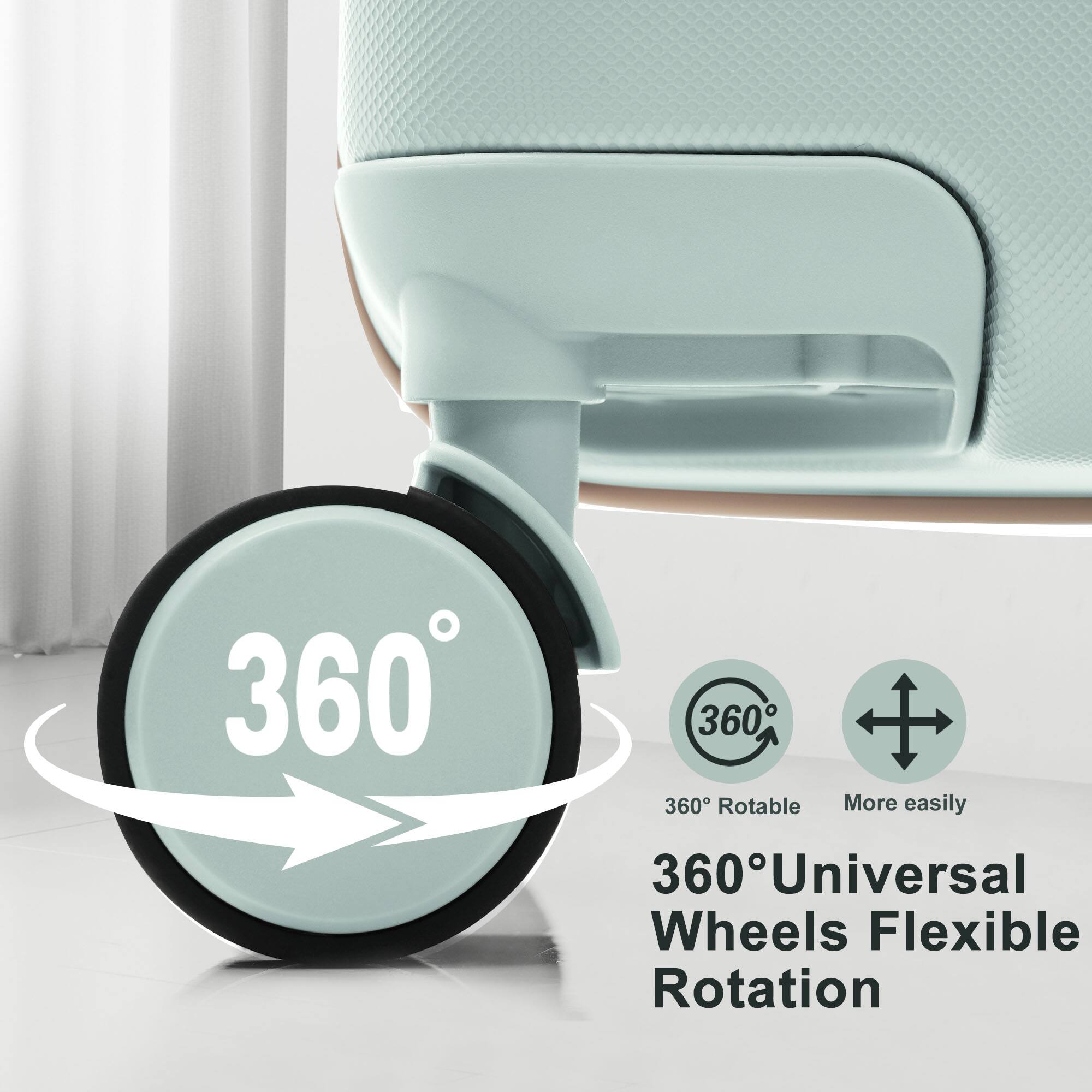 360° Rotable  
More easily  

360° Universal Wheels Flexible Rotation