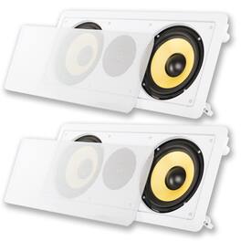 Acoustic Audio by Goldwood - HD6c in-Wall Dual 6.5" Speakers Home Theater Surround Sound 2 Piece Speaker Set - Paintable White