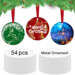 54 Pcs Sublimation Ornament Blanks