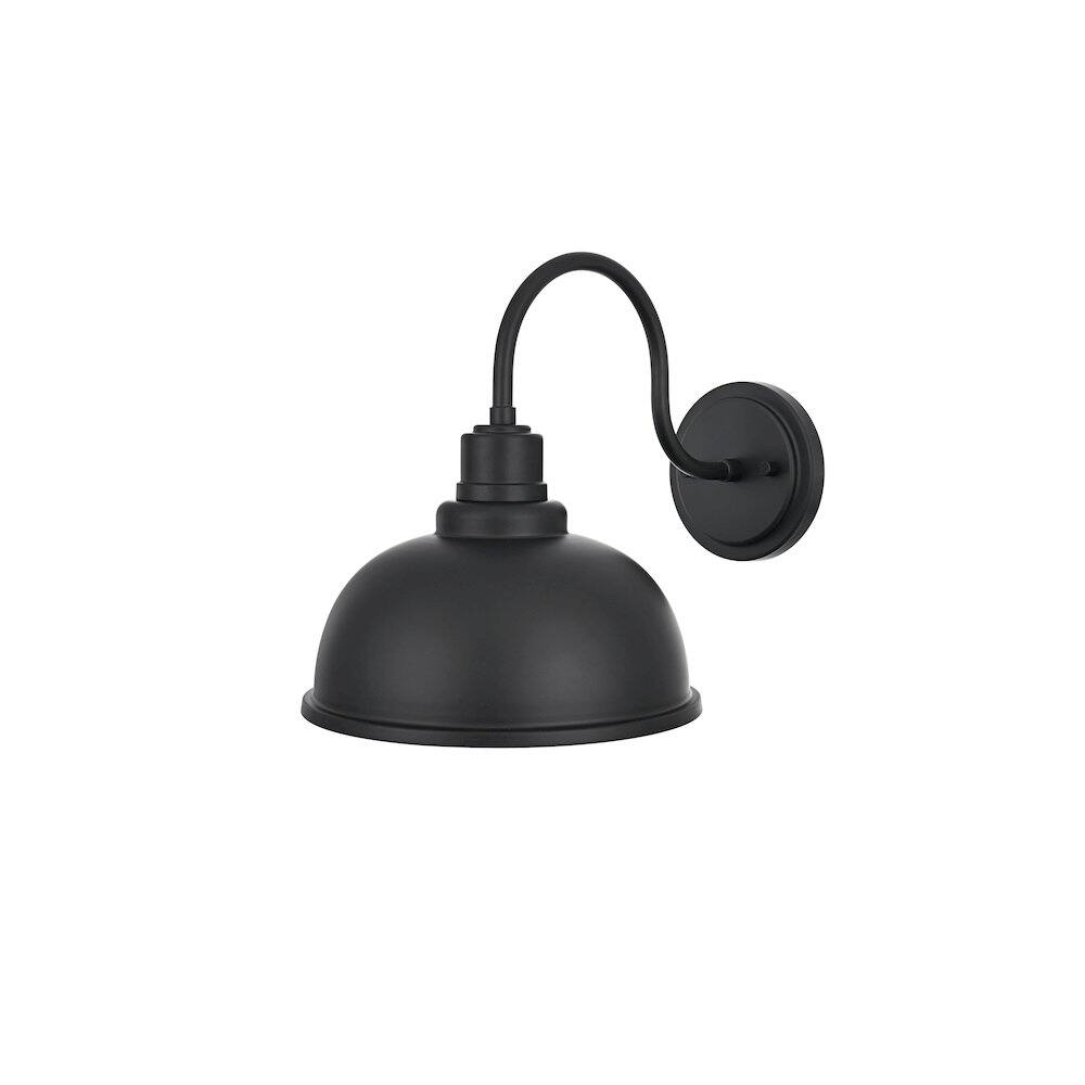 Angle. Elegant Lighting - Aron 9.5 Inch Outdoor Wall Sconce In Black - Black.