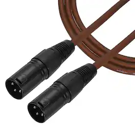 Unique Bargains - 3-Pin XLR Male to Male Microphone Cable with XLR Audio Professional Adapter for Stage Studio PA Systems - Brown