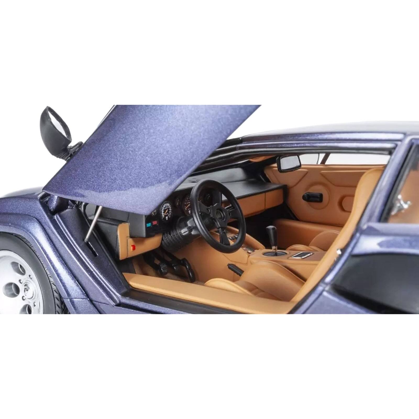 Alt View 2. Kyosho - Lamborghini Countach LP 5000 Quattrovalvole Dark Blue Metallic 1/18 Diecast Model Car by Kyosho.