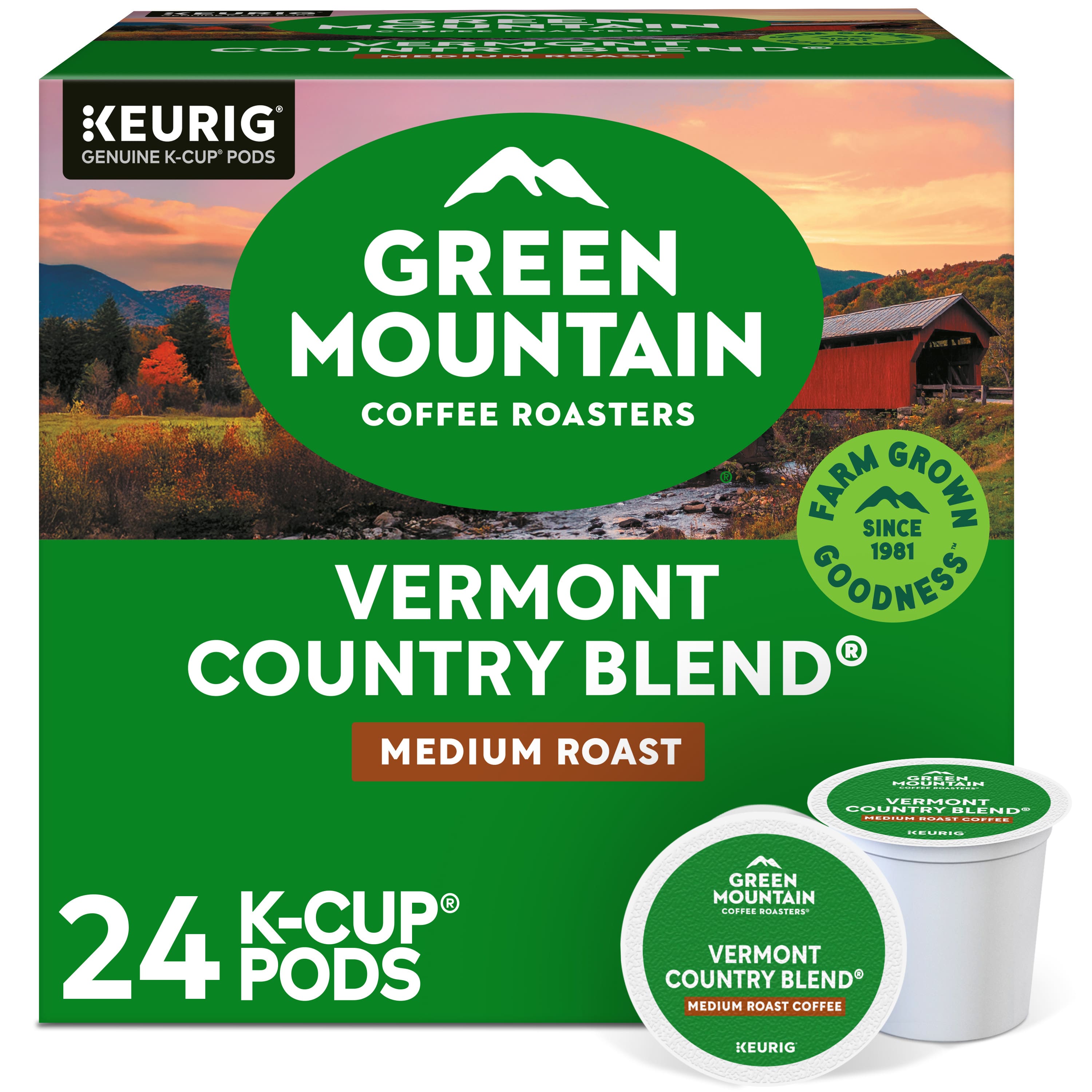 Green Mountain Coffee - Vermont Country Blend Coffee Keurig K-Cup Pods, Medium Roast, 24/Box