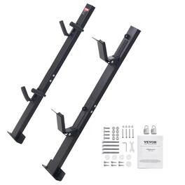 VEVOR - Trimmer Rack, 2 Place Weeder Trimmer Rack, Trim Holder Trailer Rack Carrier with Zinc Alloy Password Lock - Black