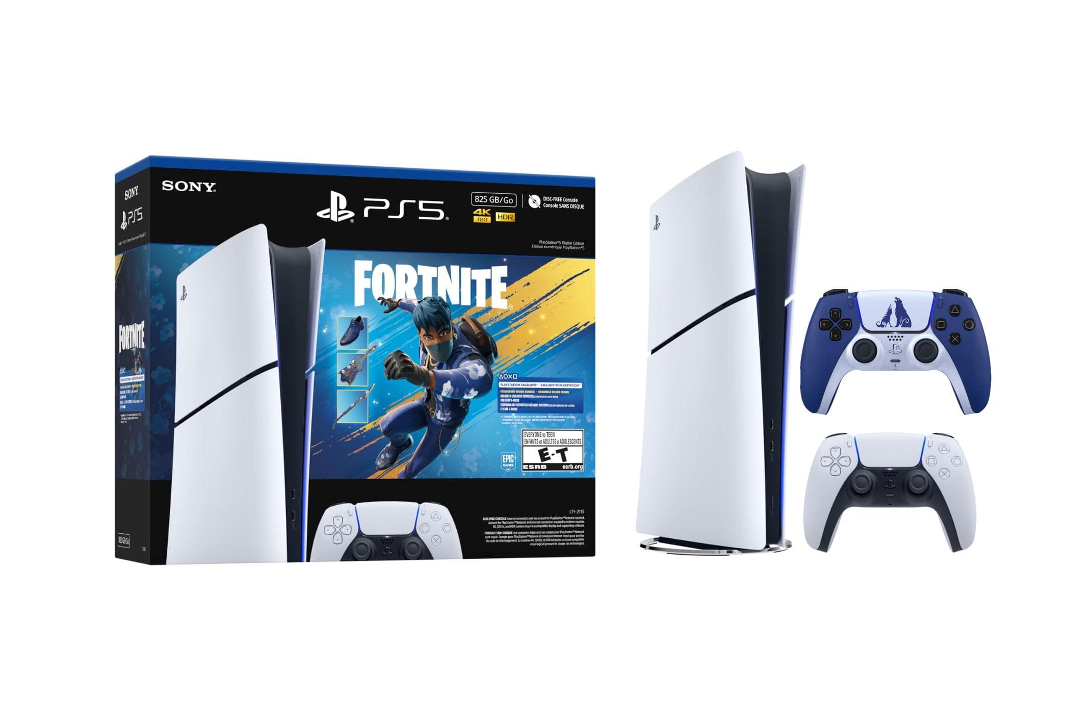 PlayStation 5 825GB Fortnite Bundle w/DualSense Controller God of War Ragnarok - PlayStation 5