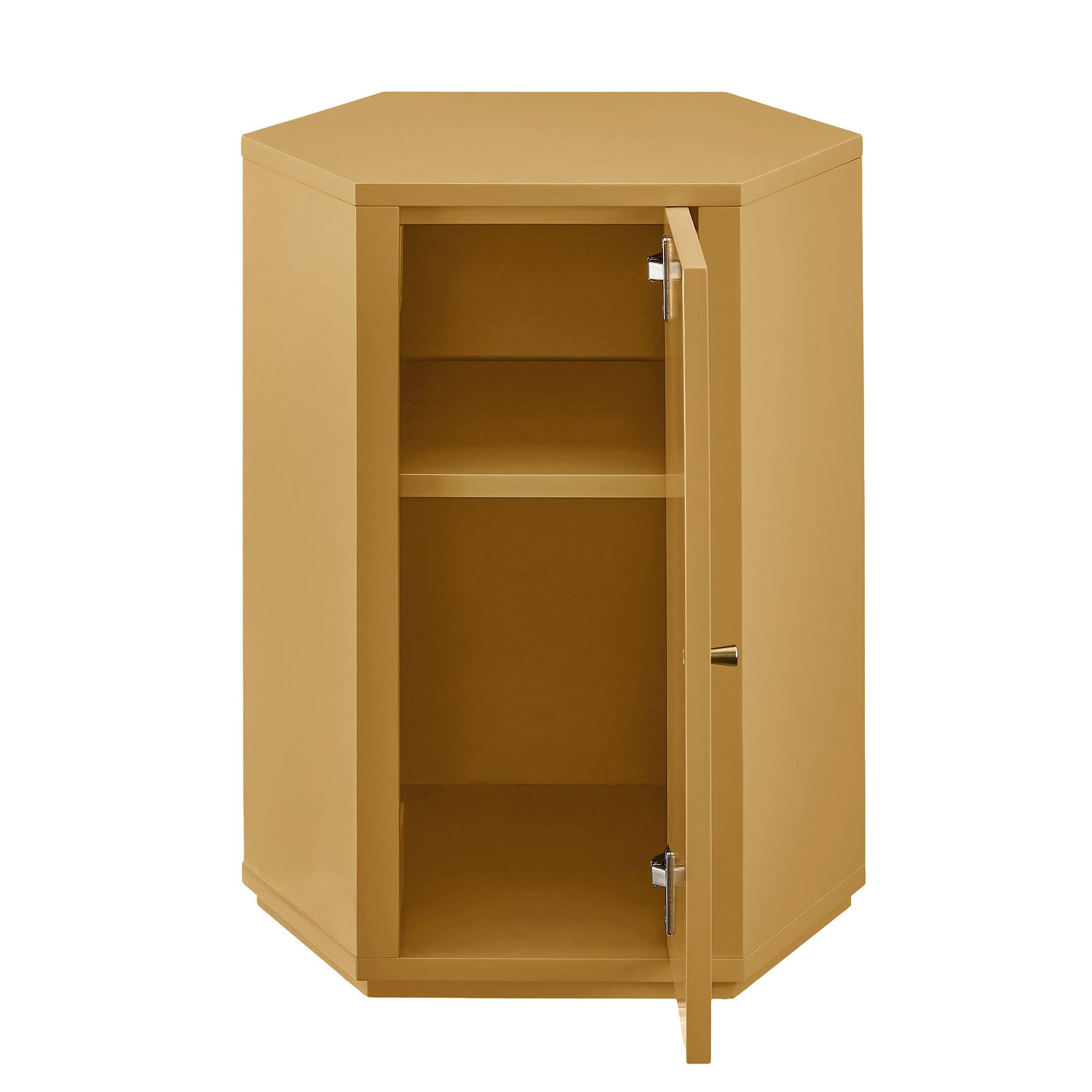 Alt View 6. Modway - Kade Faceted Semi-Gloss Side Table by Modway - Mustard.