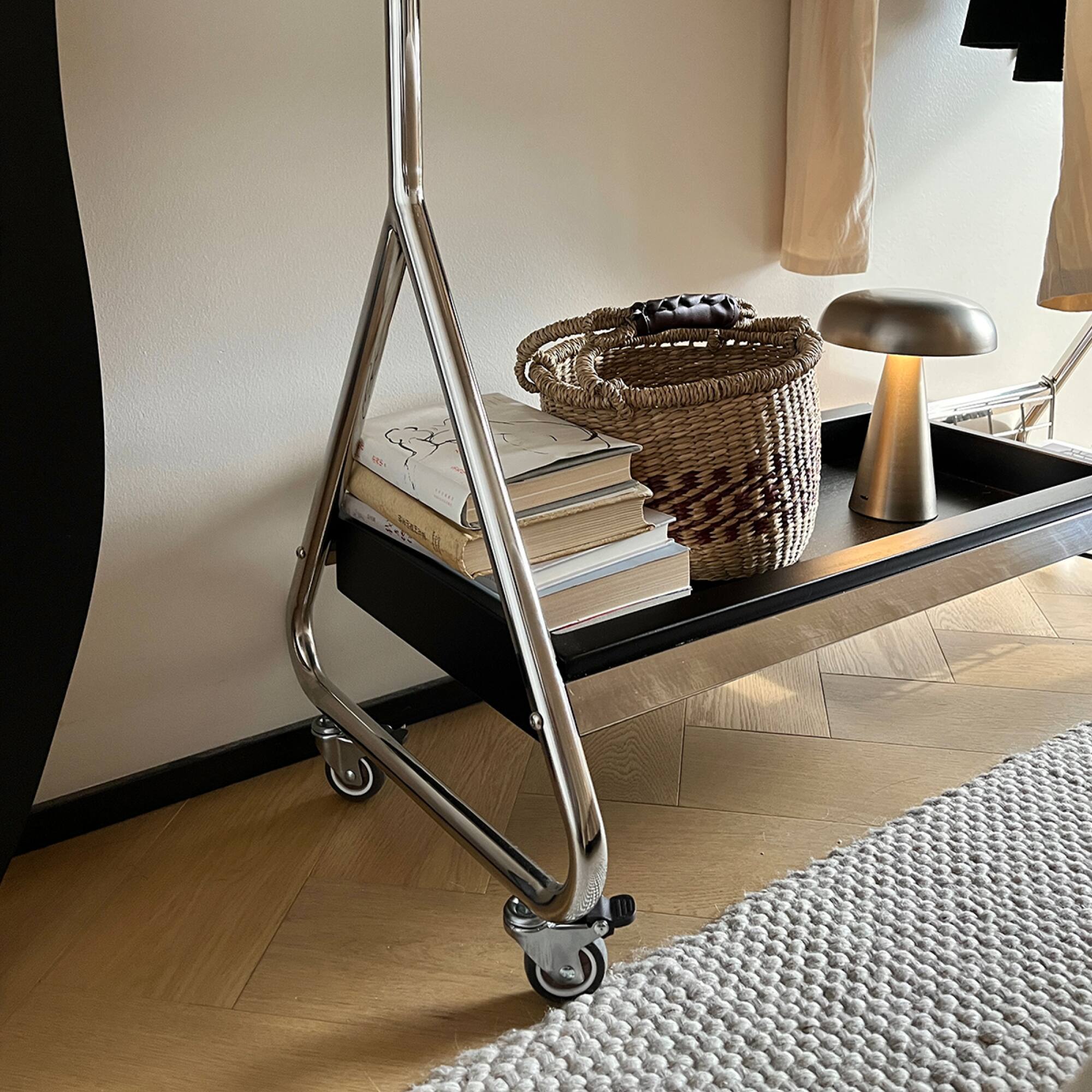 Back. GOODSILO - Antique Style Portable Clothes and Hat Rack with Storage Shelf for Bedroom Floor Organization - Black.