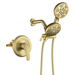 Boyel Living - Shower Set Brass SUS304 1-Function Valve 7-Function Dual Sprayers 60-Inch Steel Hose cUPC - Brushed Gold