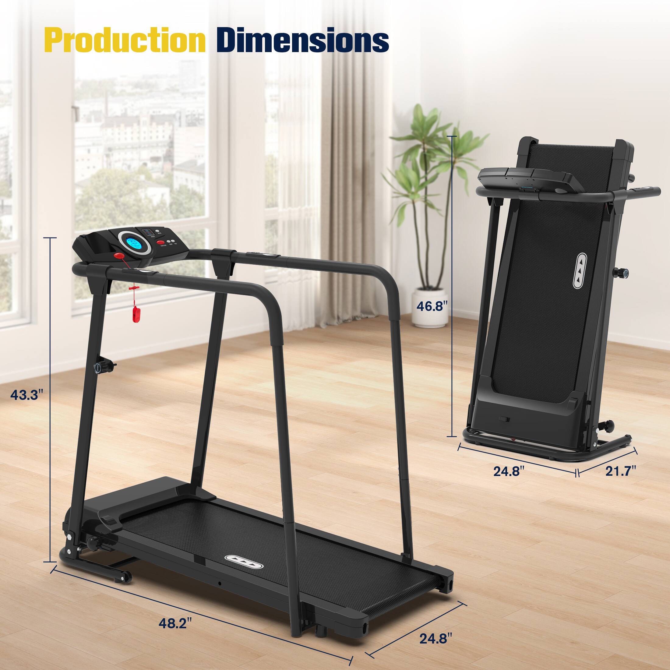 Production Dimensions: 46.8", 43.3", 24.8", 21.7", 48.2", 24.8"