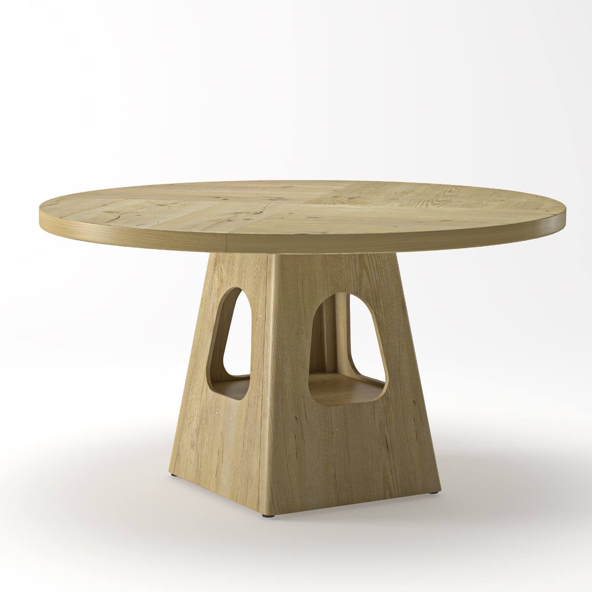 Alt View 6. Loheer - Loheer 47-Inch Round Dining Table with Natural MDF Top and Storage Shelf - Natural.