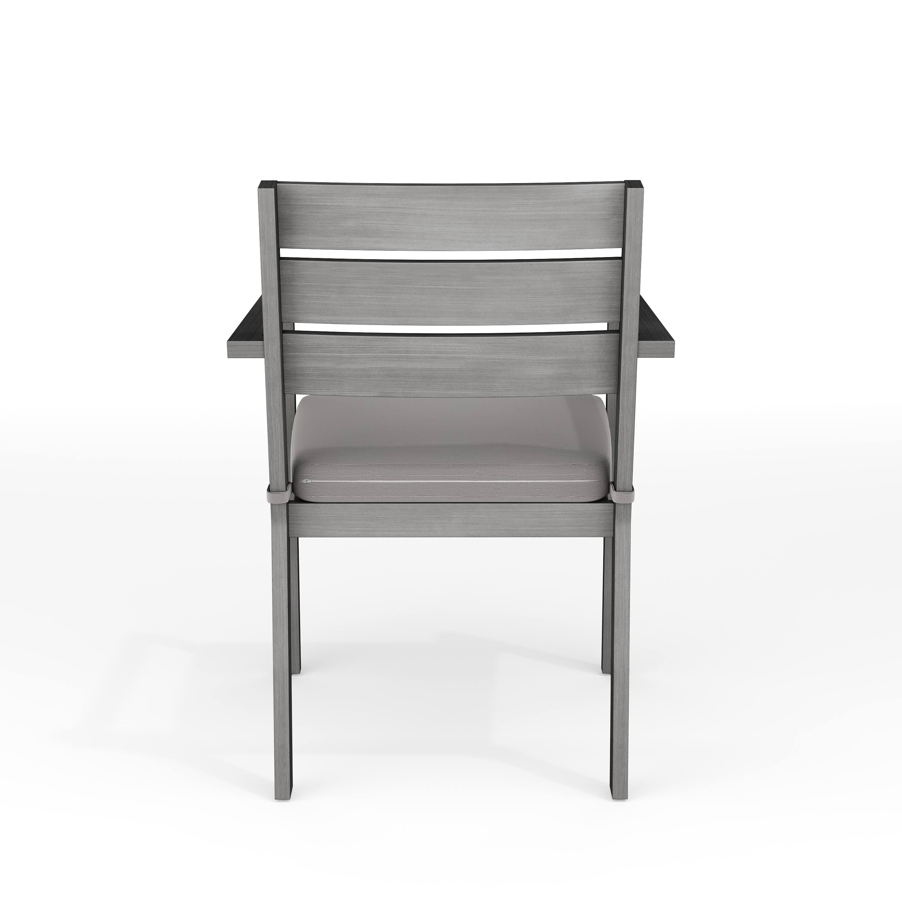 Alt View 8. Martha Stewart - Bedford All-Weather Stacking Patio Dining Armchair with Seat Cushion - Gray.
