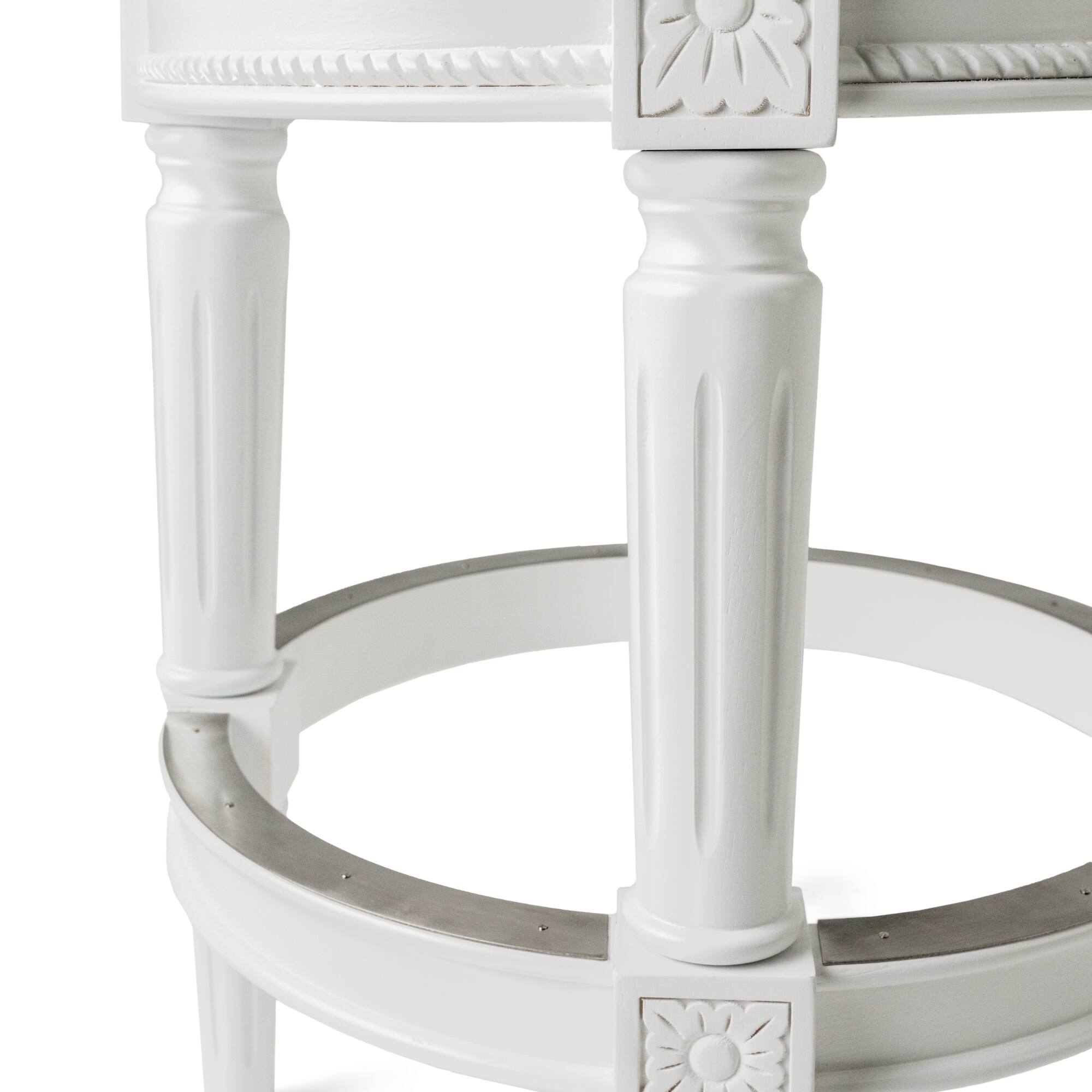 Alt View 6. Maven Lane - 26"Pullman Backless Counter Stool In Alabaster White Finish With Fabric Upholstery - Alabaster White.