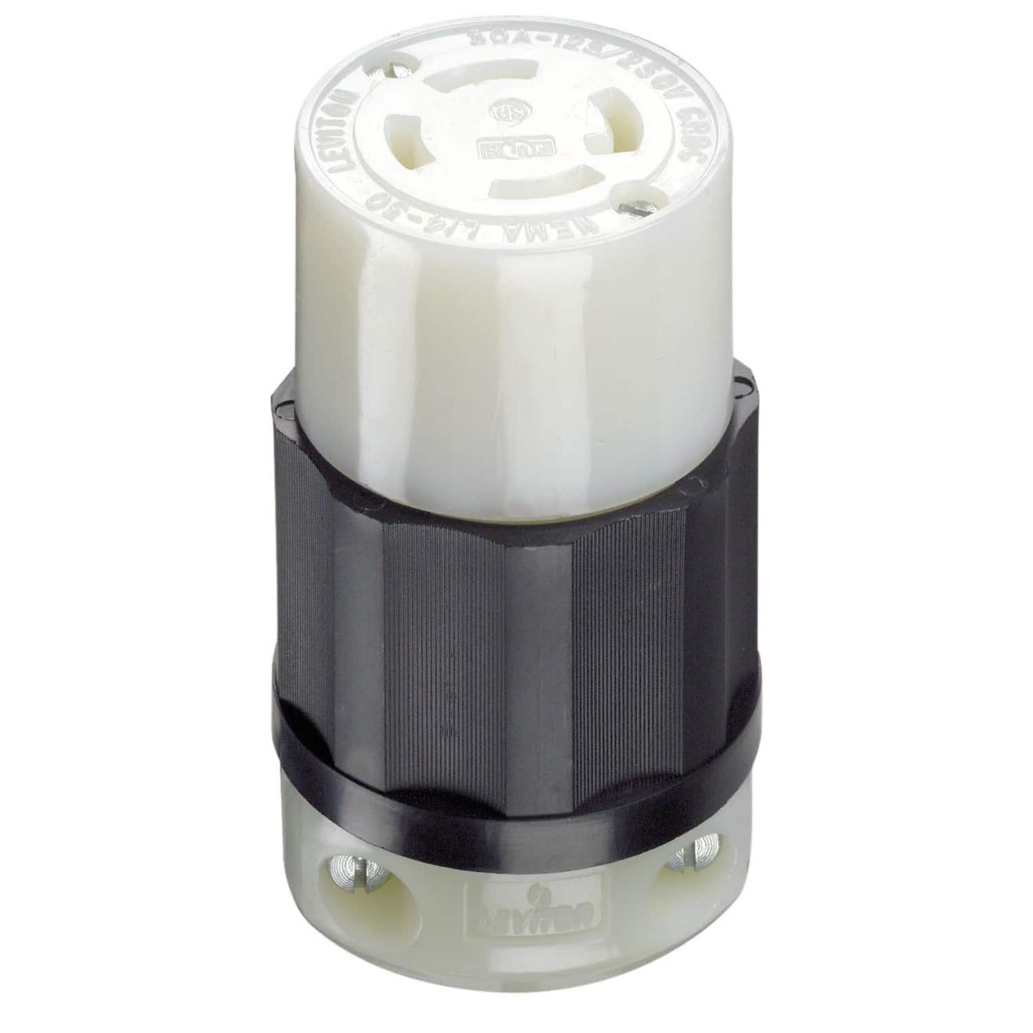 Leviton - Connector 2.22 in. D 1 pk - Black|White