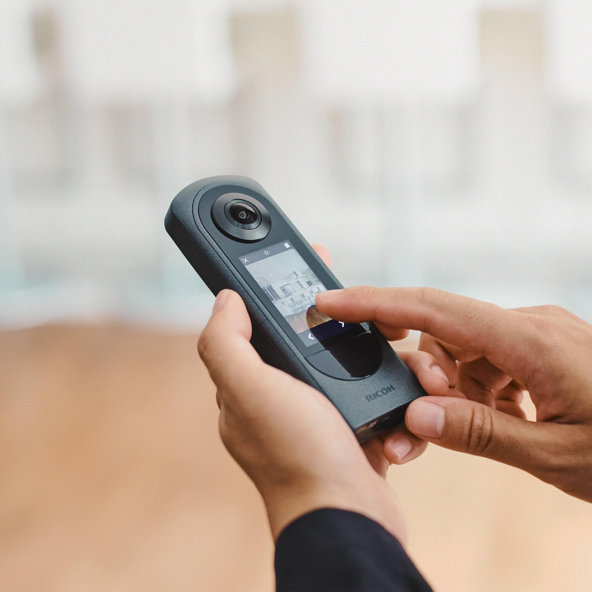 Back. Ricoh - Ricoh Theta X 360 Degree Camera, High Resolution Image of approximate 60M, 5.7K 360 - Black.