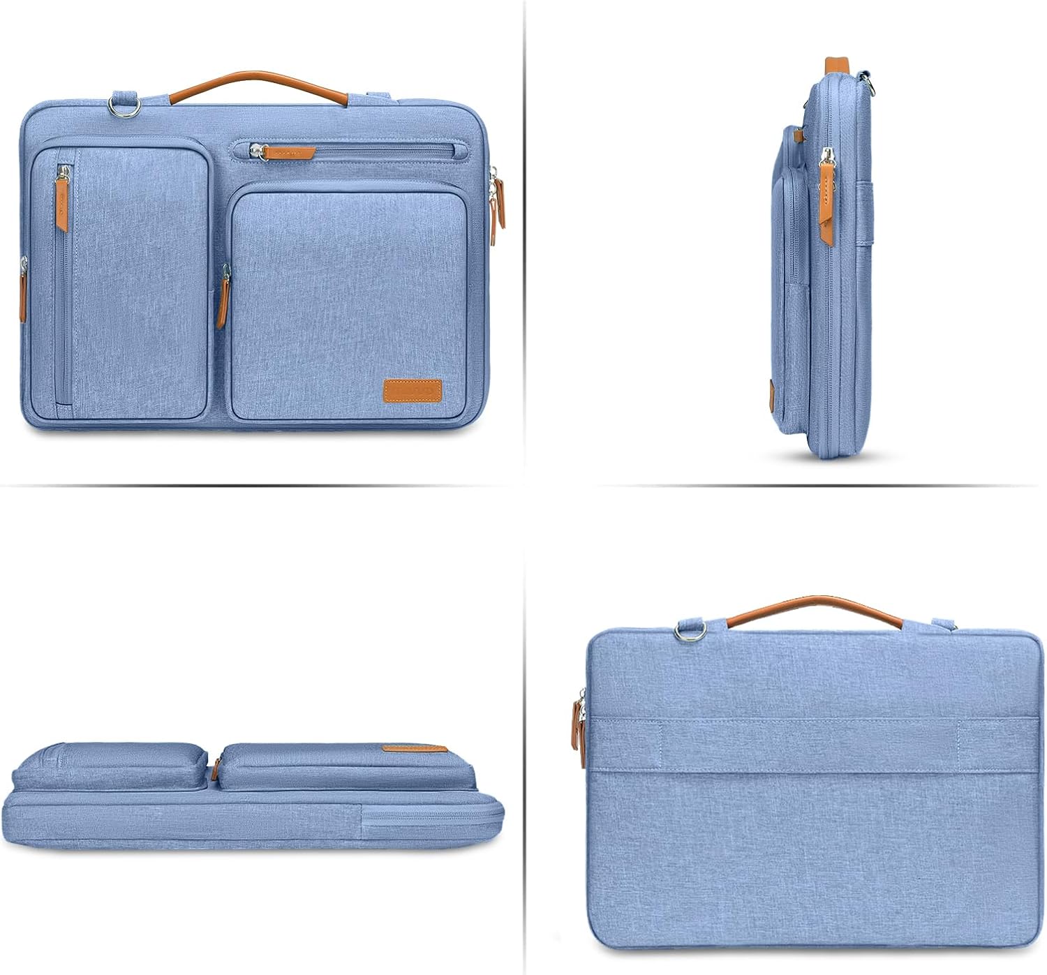 Alt View 2. mosiso - 360 Protective Laptop Shoulder Bag 15-15.6 inch Computer Messenger Bag for MacBook Pro 16 inch HP Dell Lenovo Asus - Sky Blue.