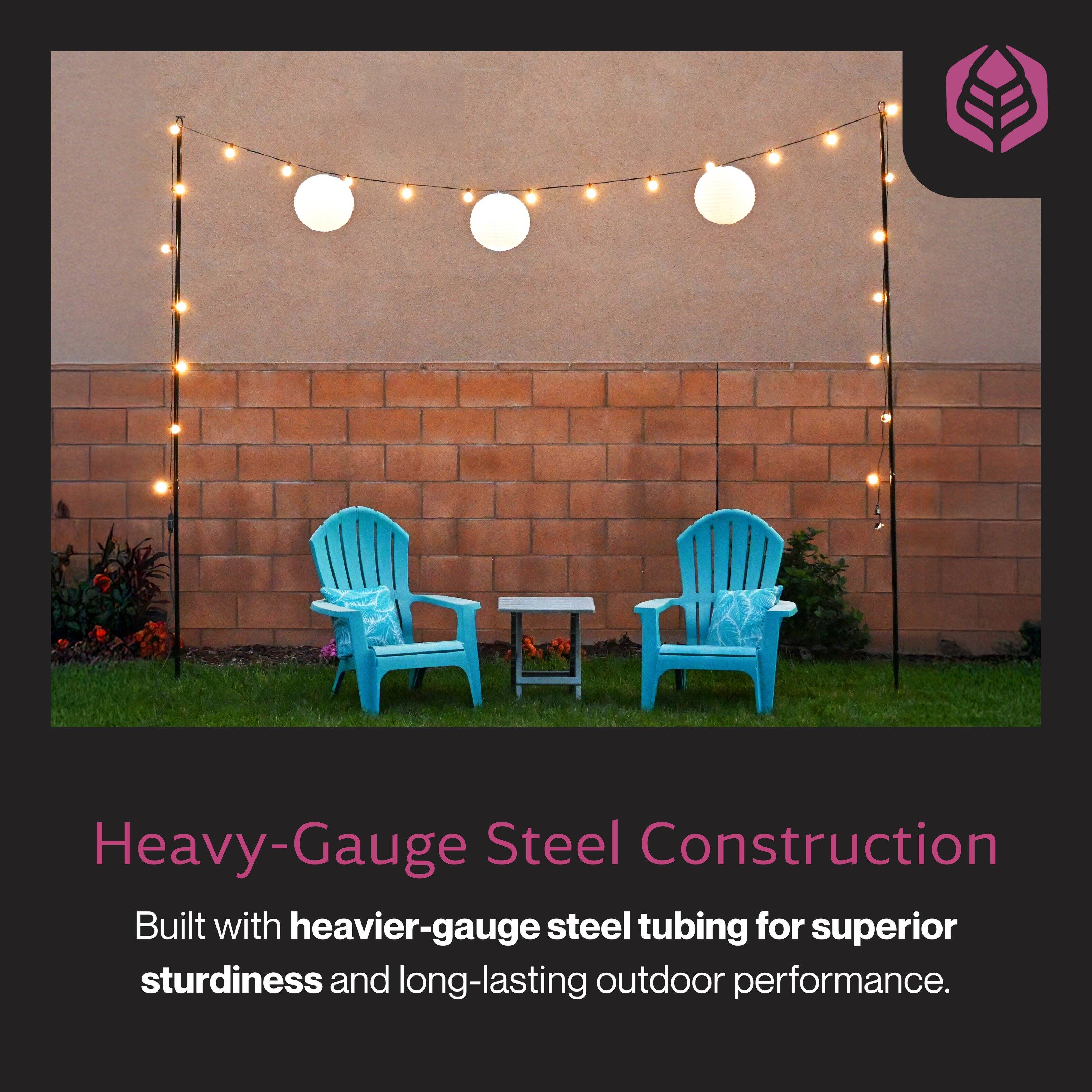 Heavy-Gauge Steel Construction  
Built with heavier-gauge steel tubing for superior sturdiness and long-lasting outdoor performance.