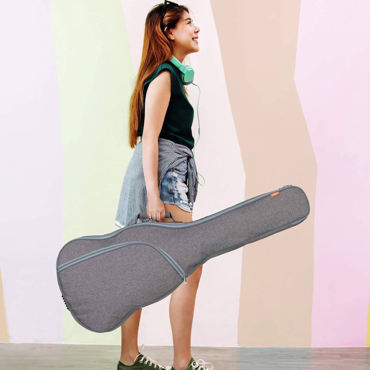 Alt View 3. CAHAYA - CAHAYA Electric Guitar Bag Padded Electric Guitar Gig Bag Case 0.35in Padding Dual Adjustable Shoulder Strap CY0175.