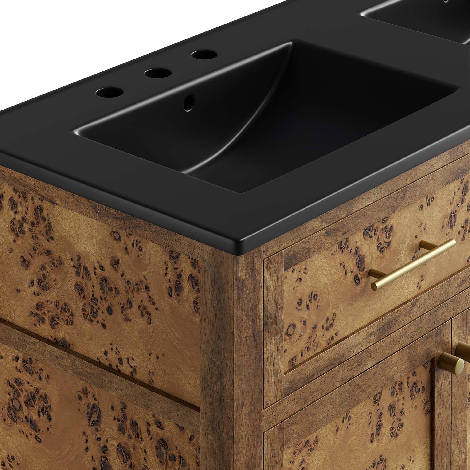 Alt View 7. Modway - Elysian Bathroom Cabinet Basin Not Included by Modway - Black Brown.