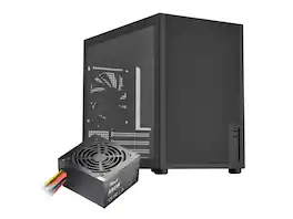 Rosewill - micro atx mini tower pc case with pre-installed 400w power supply | lef - Black