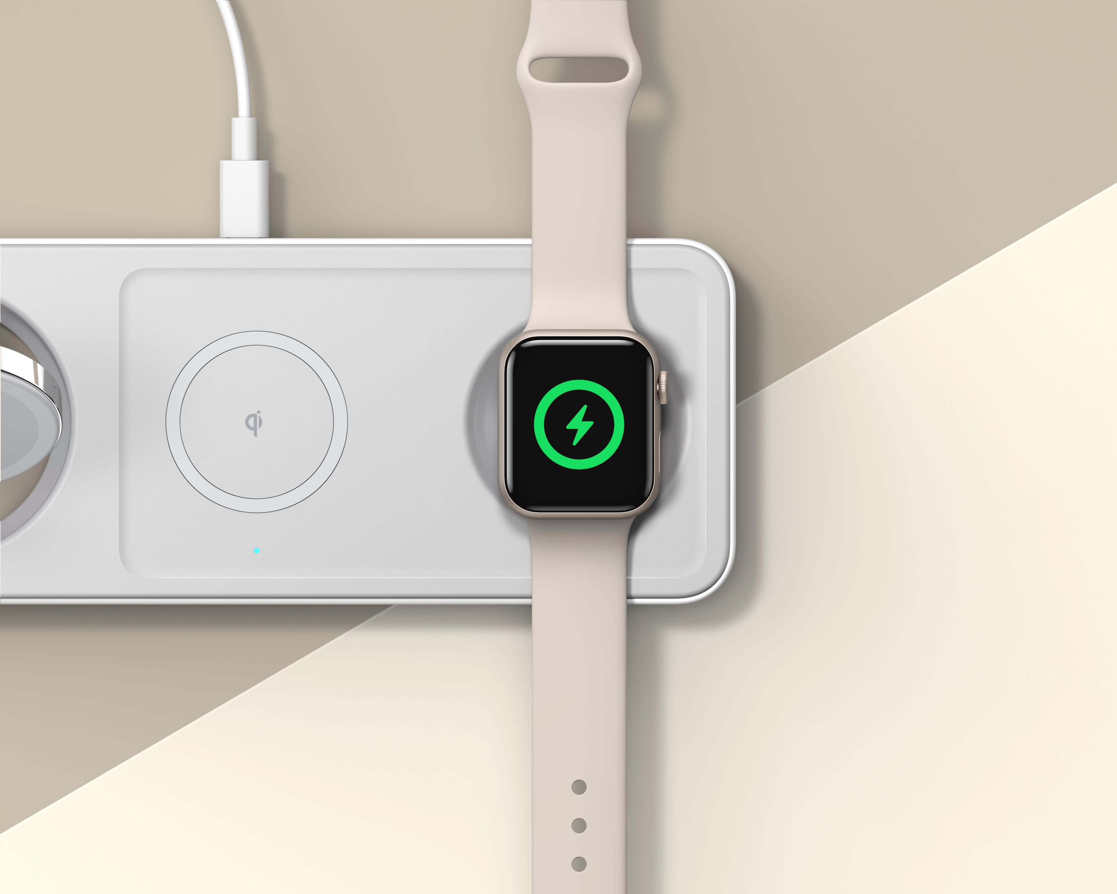 Alt View 14. Anker - Wireless Charging Station (Qi 2.0, 15W, 3-in-1 - White.