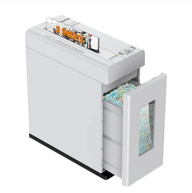 Lycvki - 5 Sheet Micro Cut P5 High Security Paper Shredder 265 Gallon Bin