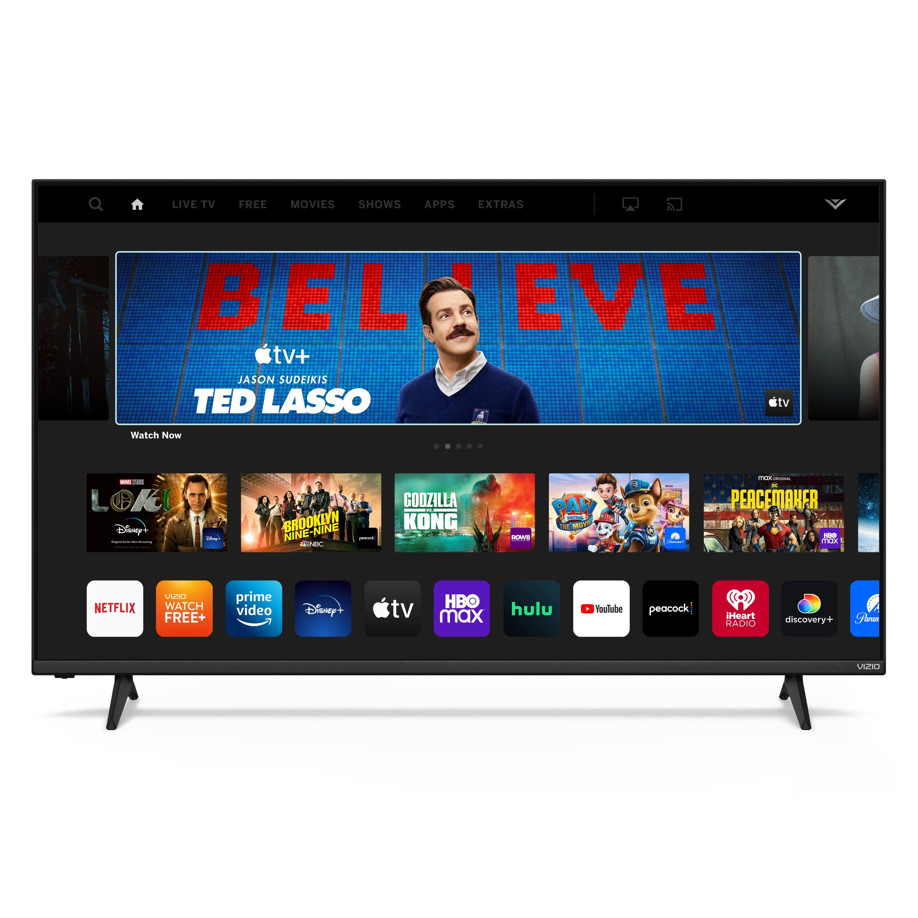 Front. VIZIO - 55" Class V-Series 4K LED HDR Smart TV - Black.