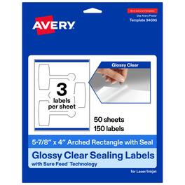 Avery - Avery® Sealing Labels, 5-7/8" x 4", Glossy Film, 150 Total - Clear