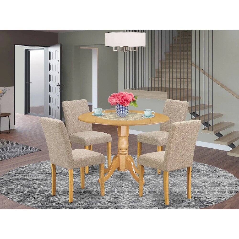 Alt View 7. East West Furniture - Dining Room Set Oak - Brown.