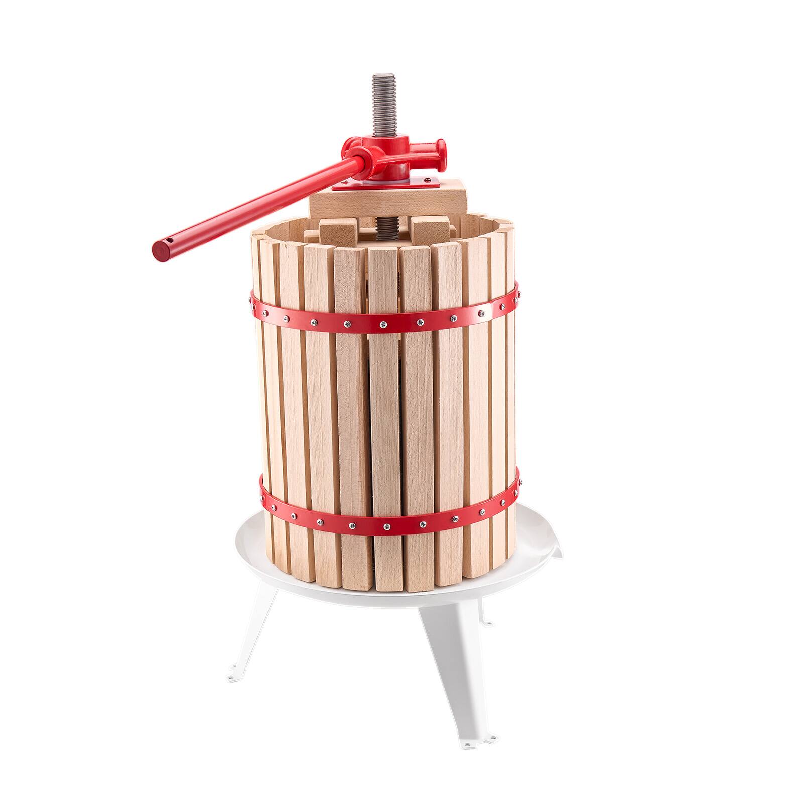 Alt View 5. VEVOR - 4.75 Gal/18L Fruit Wine Press, Solid Wood Basket with 8 Blocks, Heavy Duty Manual Juice Maker - White.