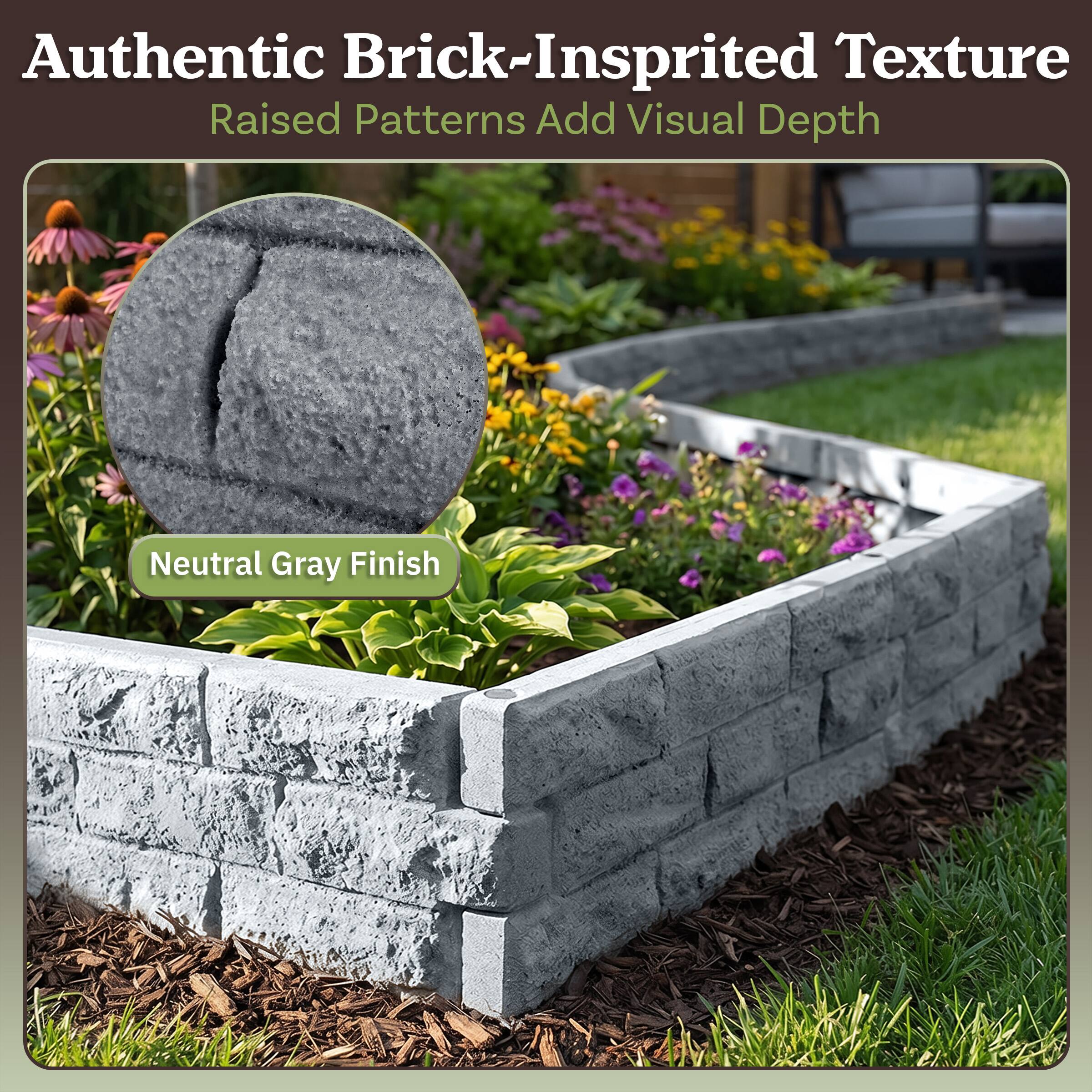 Authentic Brick-Inspired Texture  
Raised Patterns Add Visual Depth  
Neutral Gray Finish