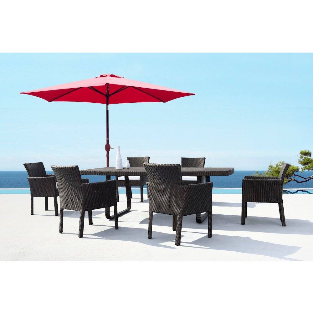 Back. Panama Jack Outdoor - Panama Jack Red 9 Ft Alum Patio Umbrella W/Crank - Red.