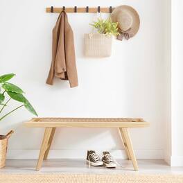 Saoirse 47" Wove Rope Wood Bench by Modway - Natural Natural