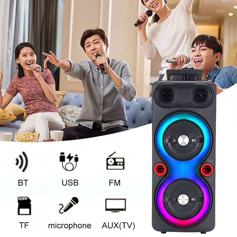 BT, USB, FM, TF, microphone, AUX (TV)