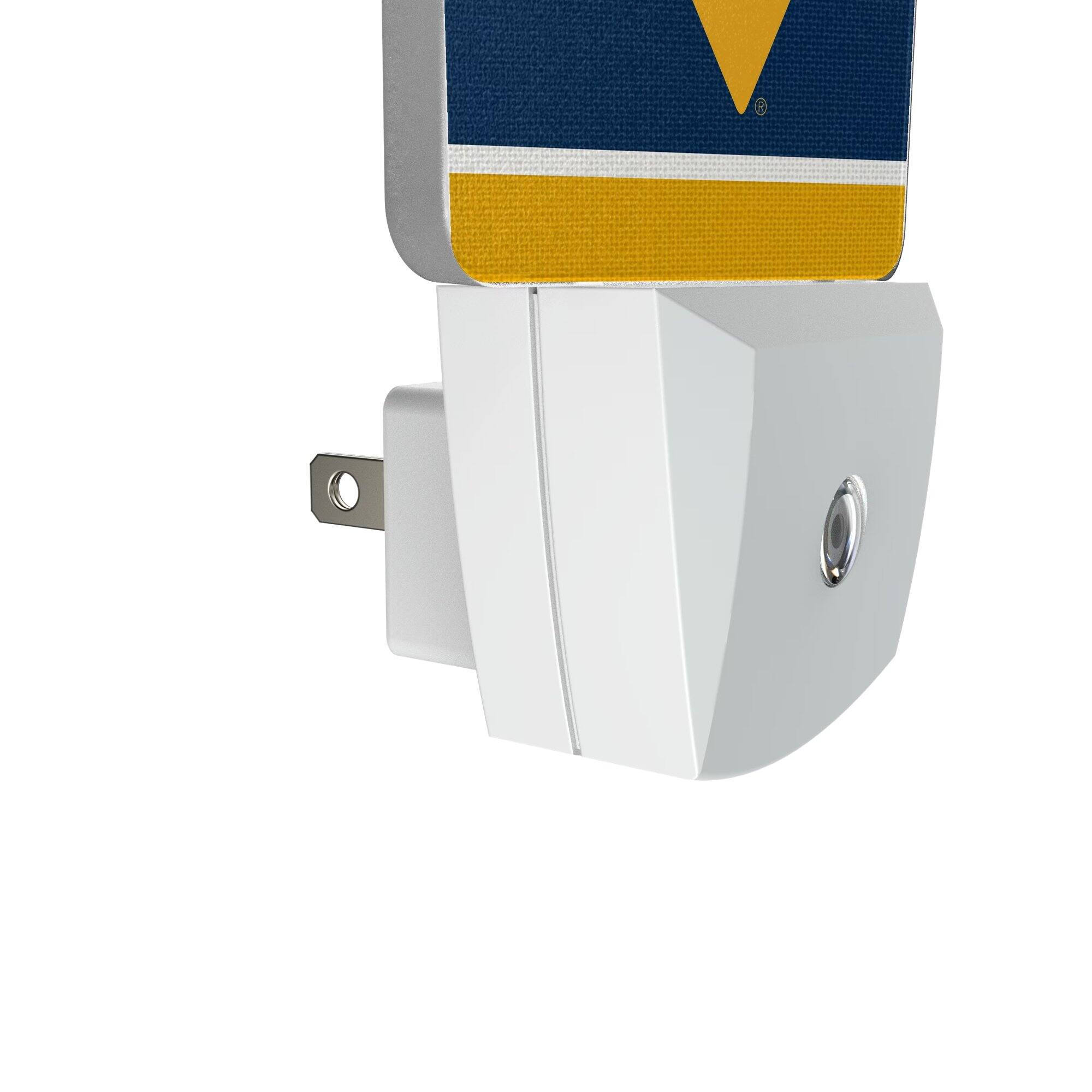 Alt View 2. Keyscaper - West Virginia Mountaineers Stripe Design Nightlight 2-Pack - Multicolor.