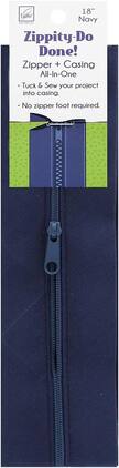 AccuQuilt - Zippity Do Done 18" Navy zipper with pull