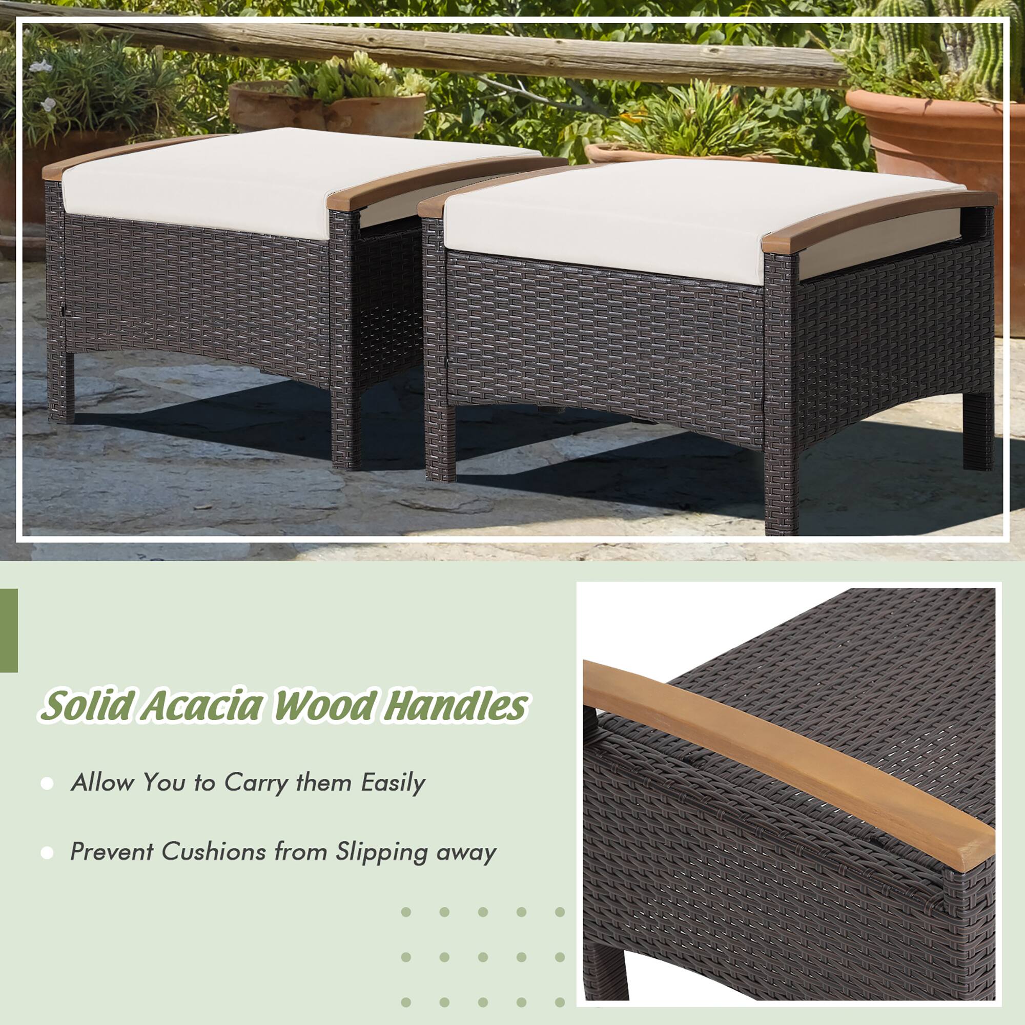 Solid Acacia Wood Handles

- Allow You to Carry them Easily
- Prevent Cushions from Slipping away