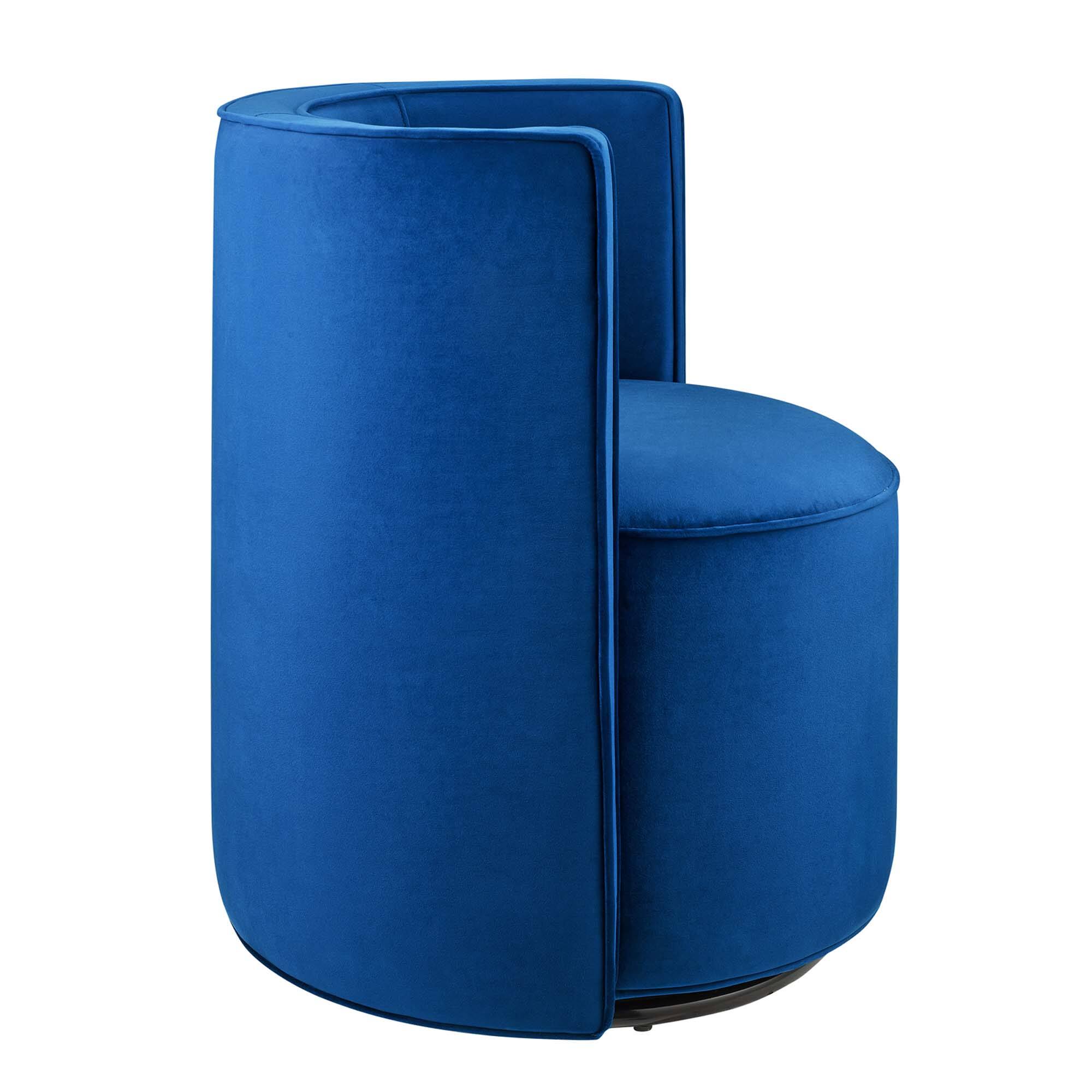 Alt View 2. Modway - Della Performance Velvet Fabric Swivel Chair by Modway - Navy.