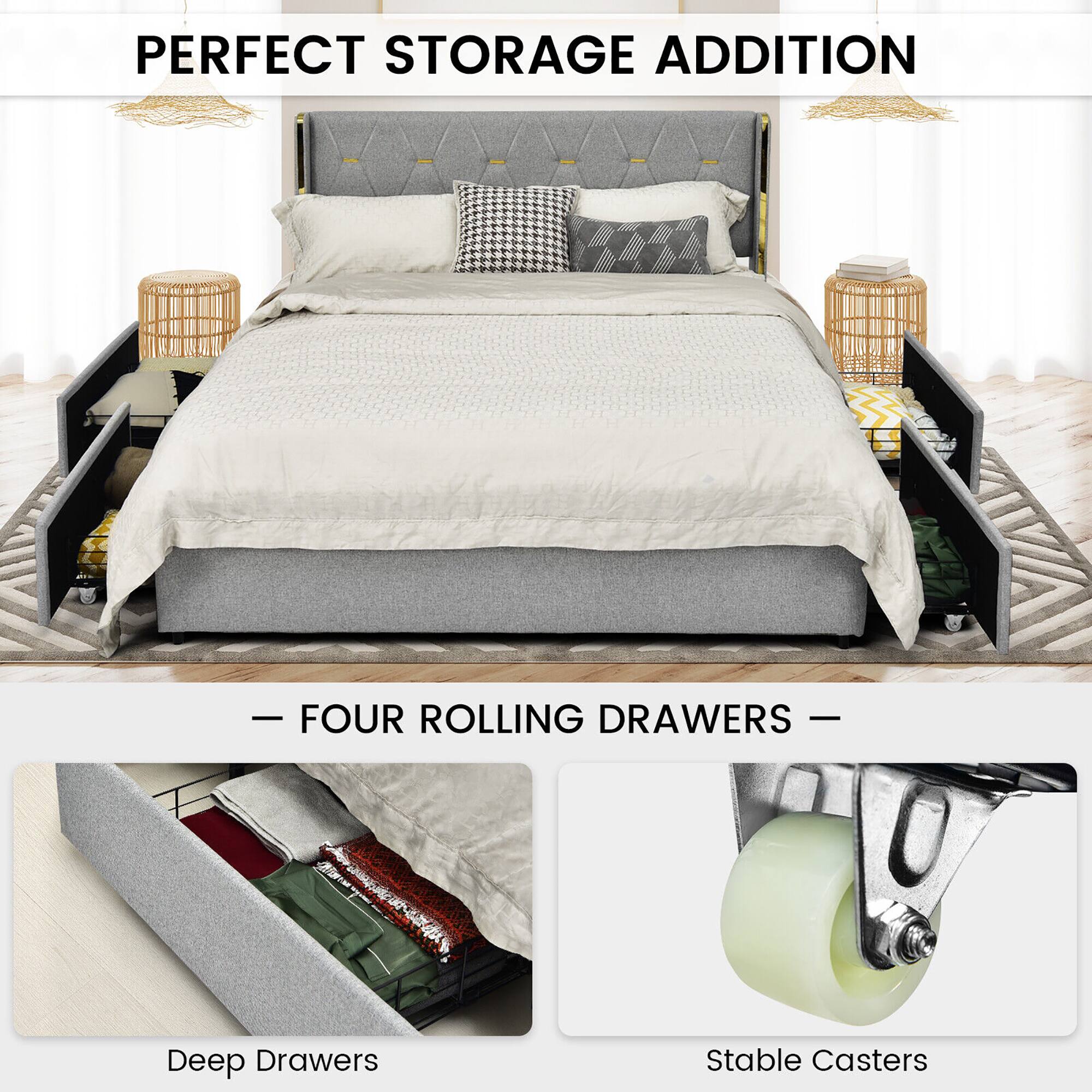 PERFECT STORAGE ADDITION

- FOUR ROLLING DRAWERS -

Deep Drawers

Stable Casters