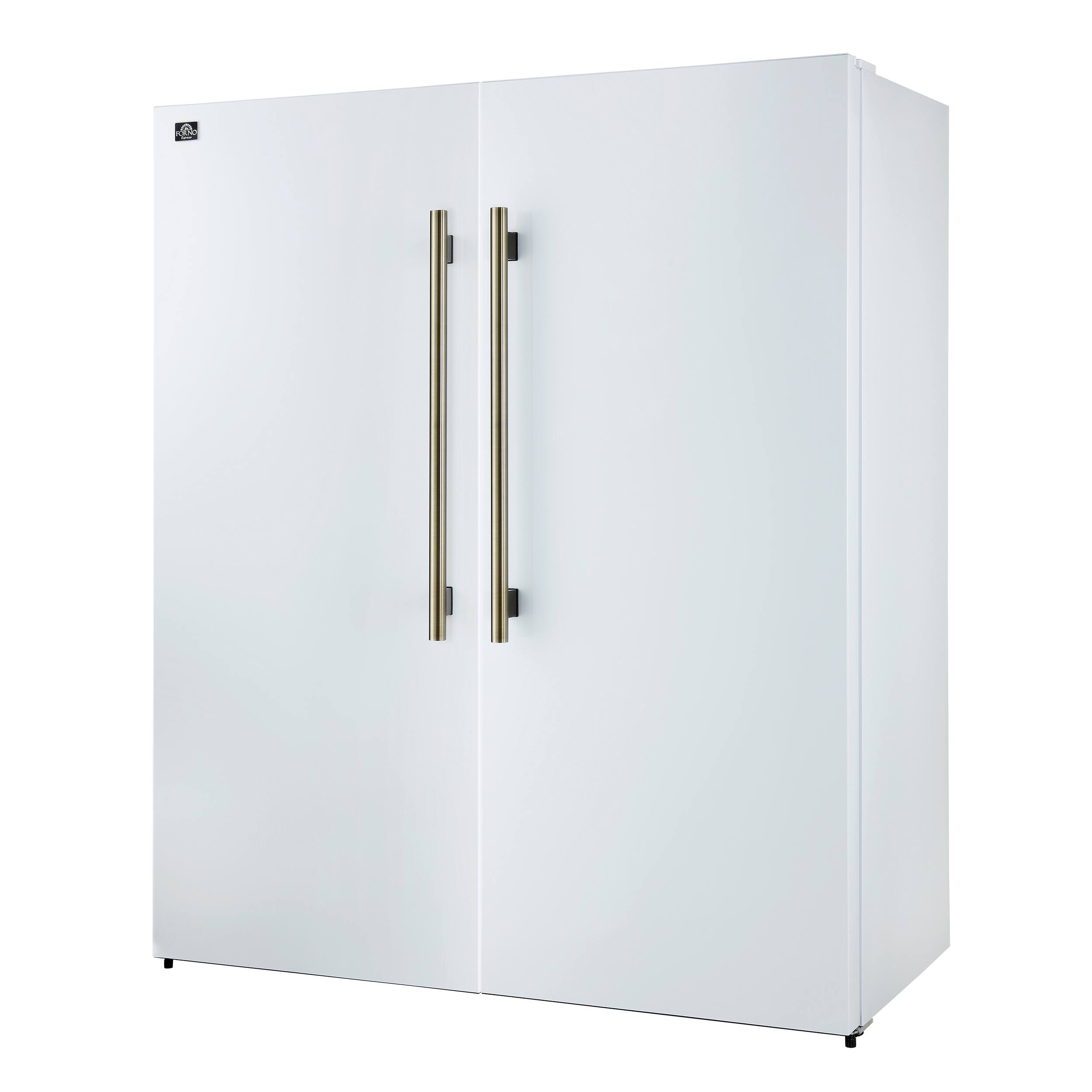 Left. Forno Appliances - Maderno 27.2 Cu. Ft. Side-by-Side Convertible Refrigerator with Decorative Grill Trim - White.