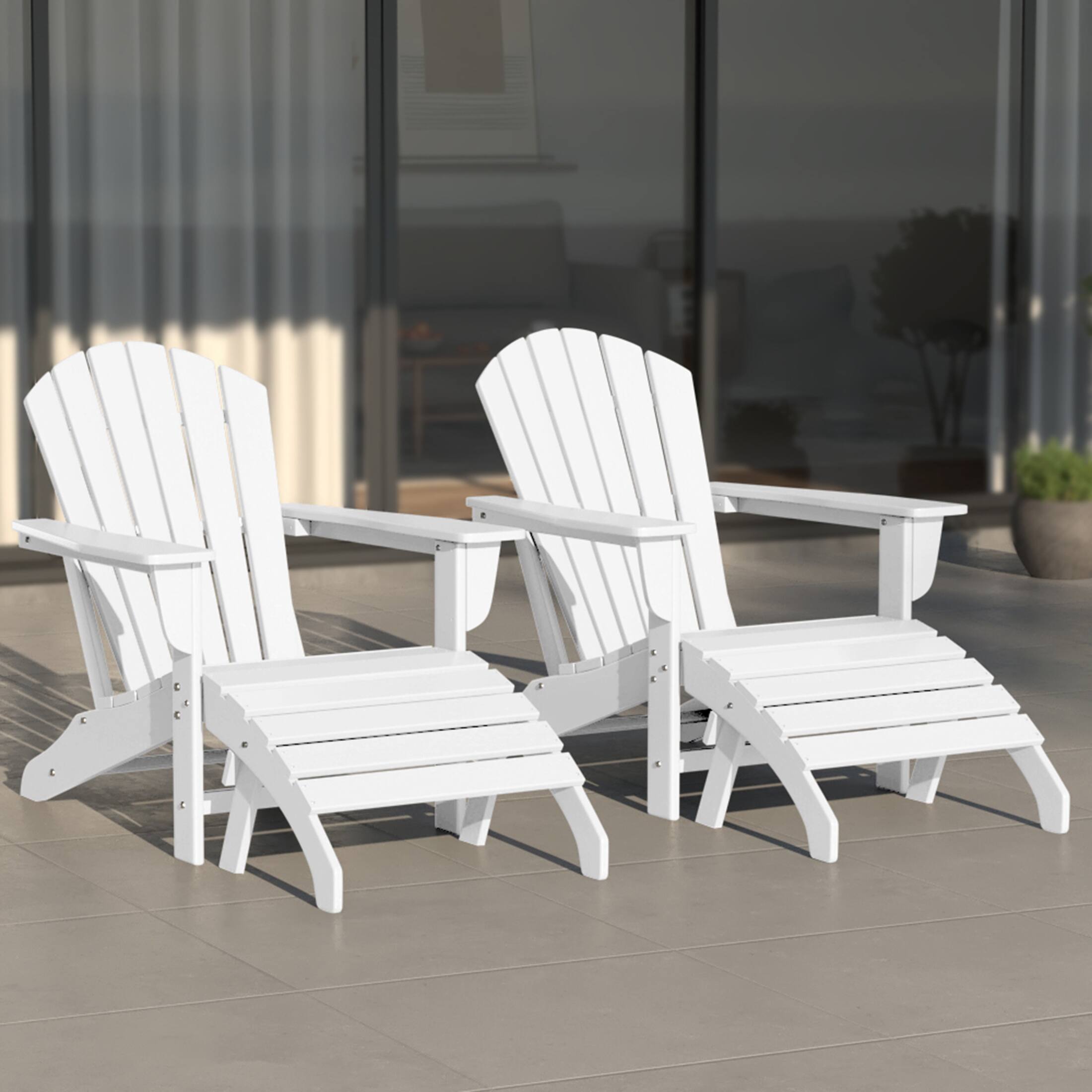 Angle. WestinTrends - WestinTrends Dylan Outdoor Adirondack Chair With Ottoman 4-Piece Set - White.