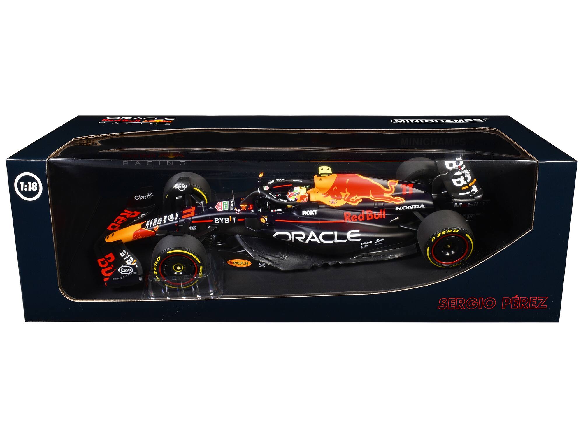 1:18  
MINICHAMPS  
MINICHAMPS  
RACING  
Claro  
Red Bull Racing  
BYBIT  
HONDA  
ROKT  
ORACLE  
P ZERO  
SERGIO PÉREZ