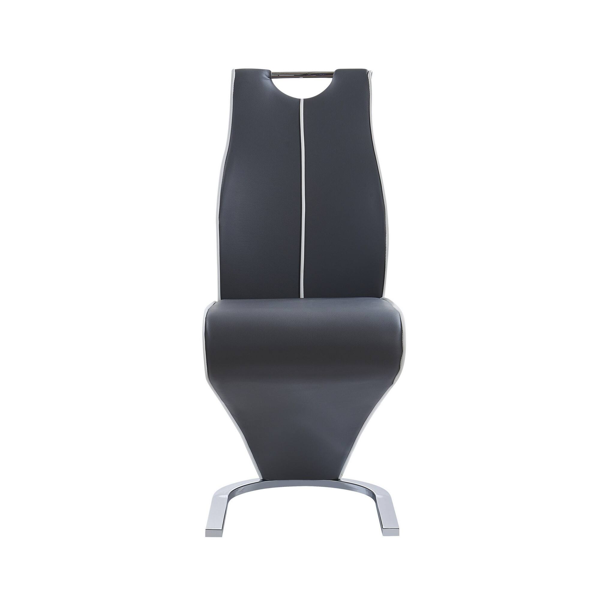 Back. Hivvago - Hivvago Set of Two Gray Upholstered Dining Side Chairs - Gray, White.