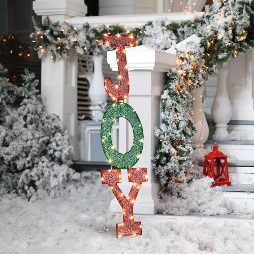 Alt View 9. Winado - Christmas JOY Letter Sign 47in Pre-lit 2D with LED Lights for Xmas Indoor Outdoor Holiday Yard Holiday Decorations - Red & Green.