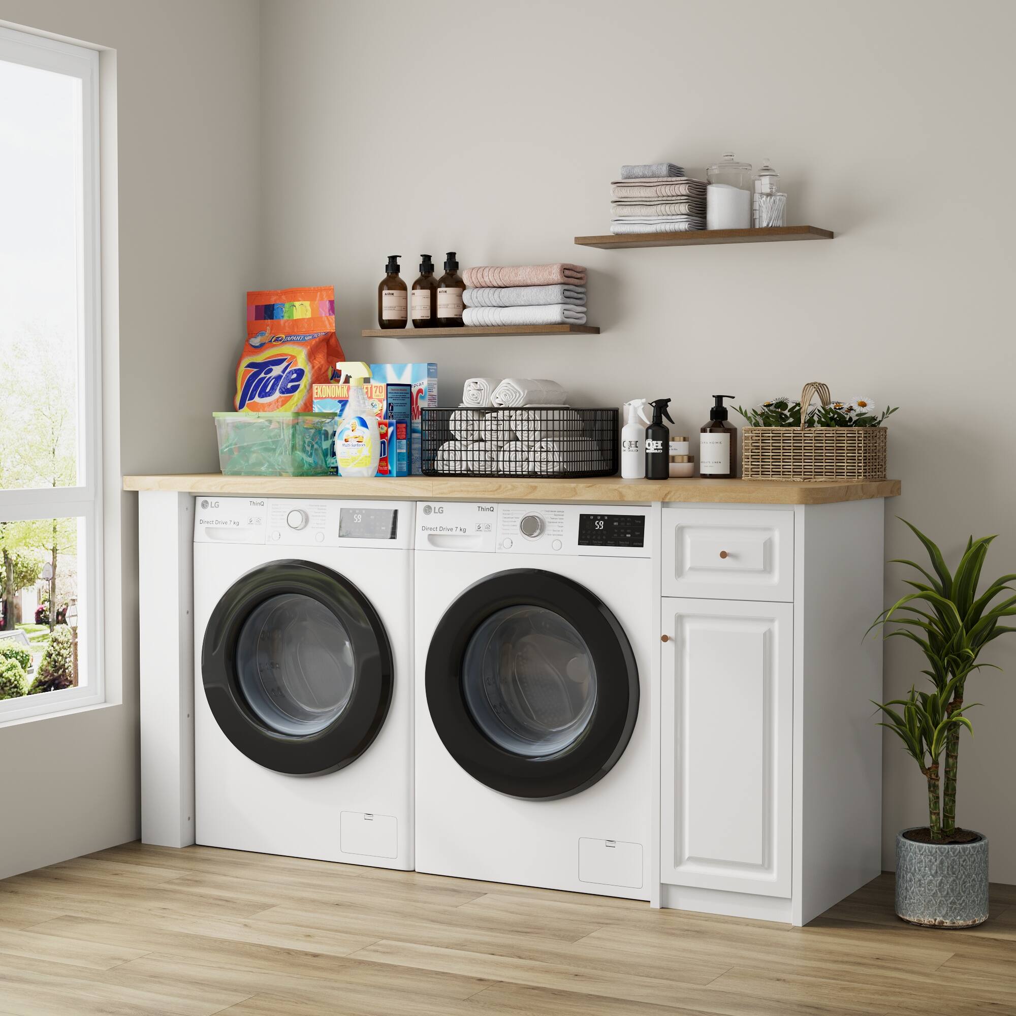 Sure, here is the corrected and grouped text from the image:

- Tide
- Downy
- LG
- Direct Drive 7kg
- 59
- Direct Drive 7kg
- 59
- 59°