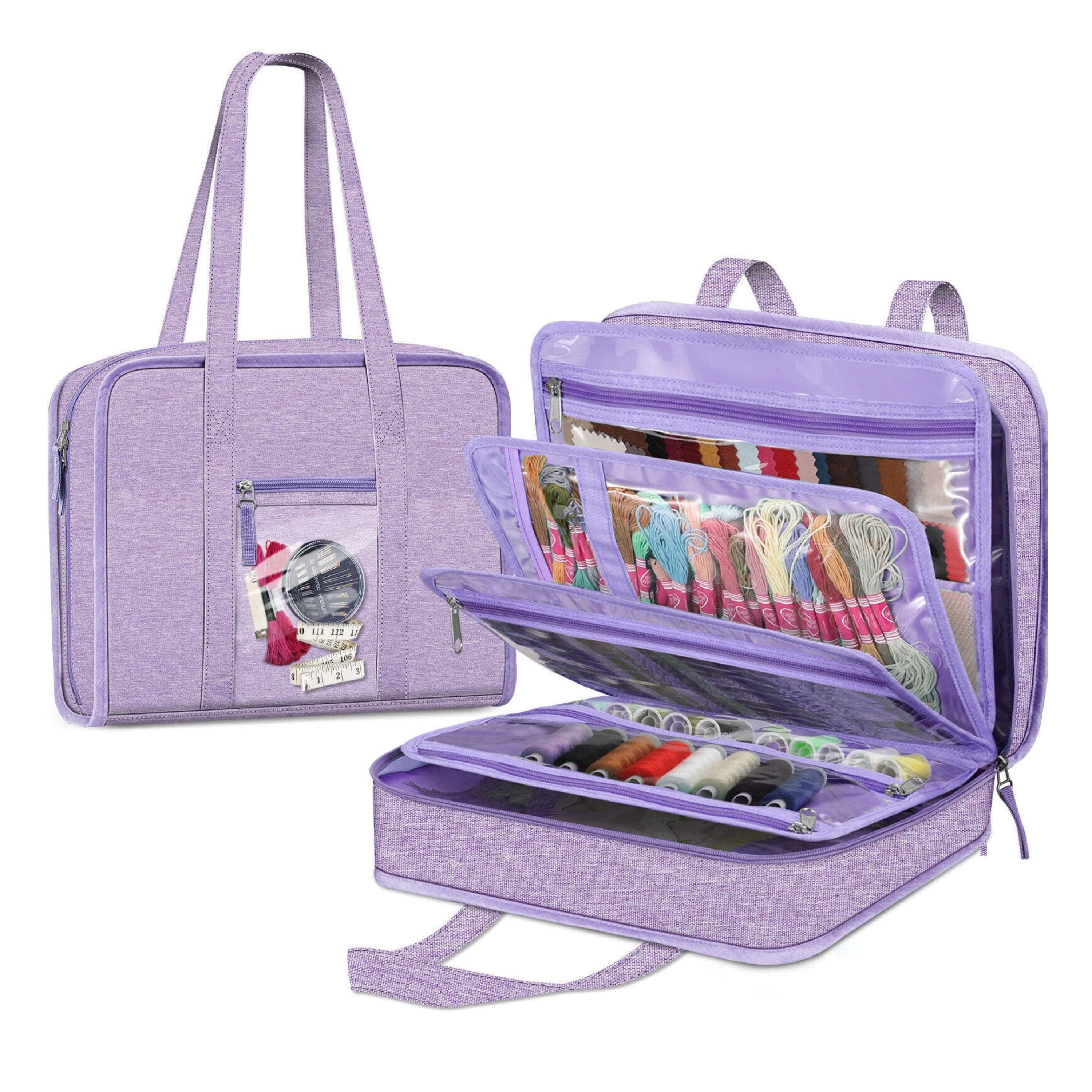 Kitcheniva - Large Capacity Sewing Craft Supplies Tote Organizer Bag - Purple