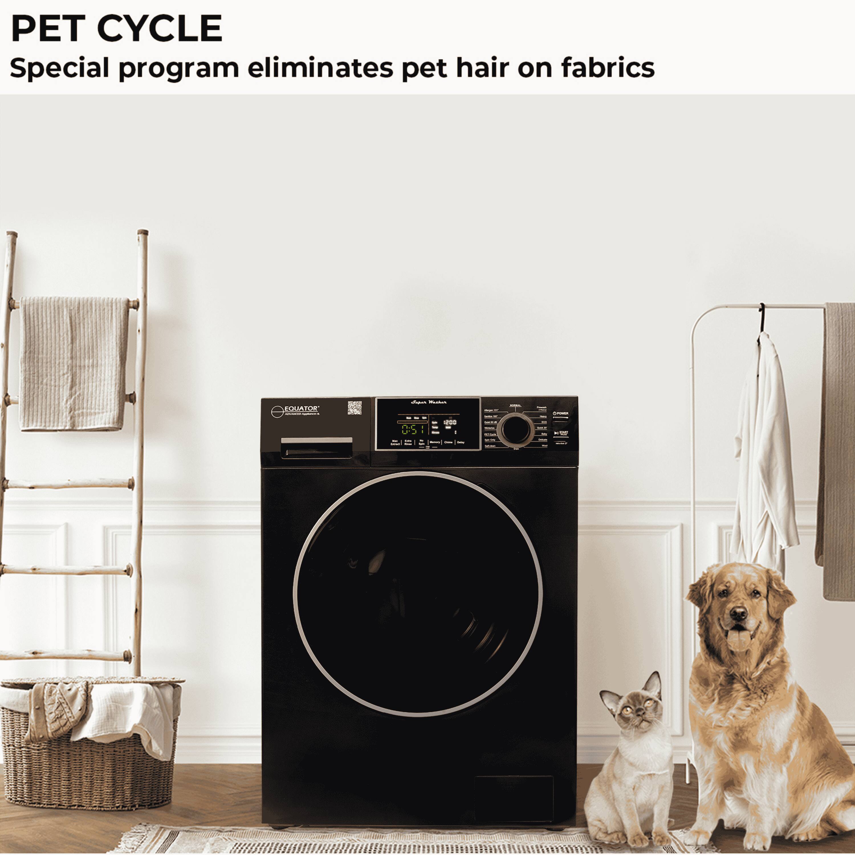 PET CYCLE  
Special program eliminates pet hair on fabrics