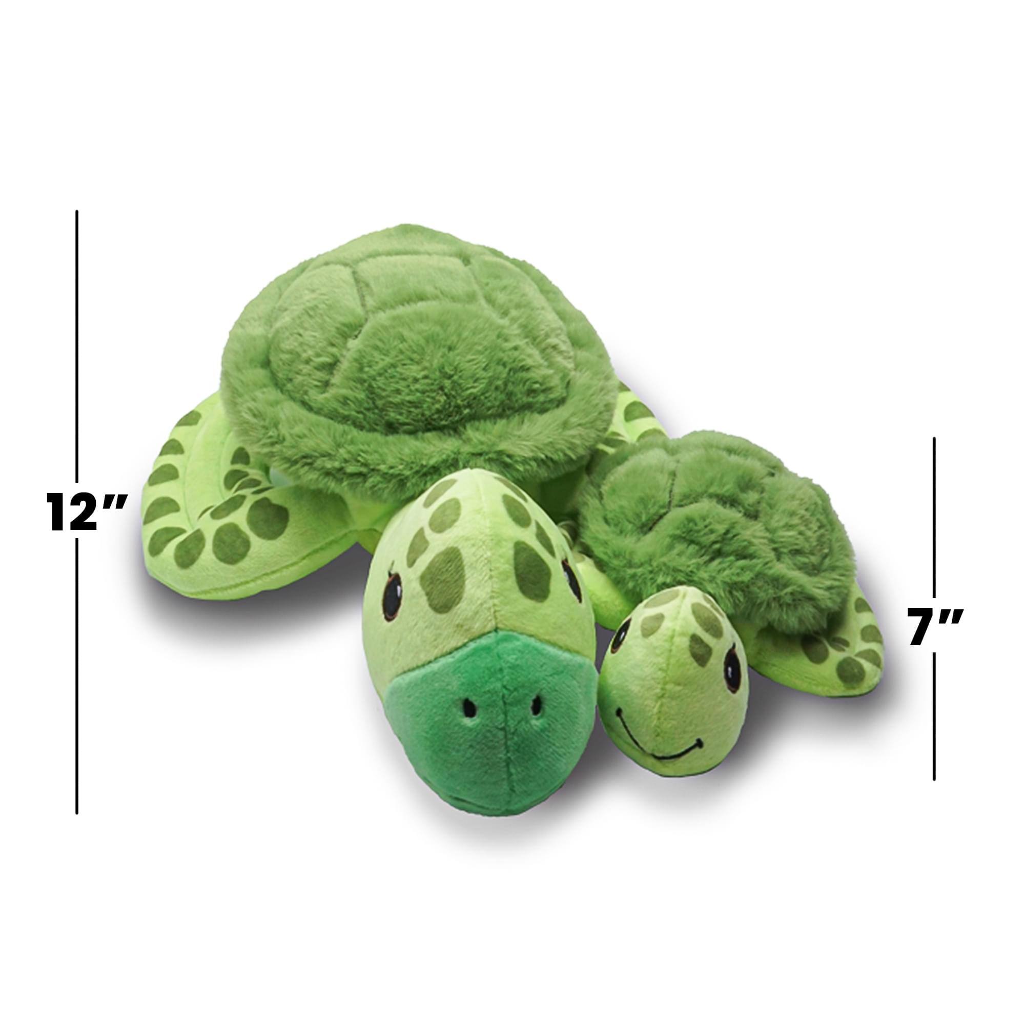 Alt View 3. TriAction Toys - Snooze Monsters Interactive Bedtime Plush Set | Turtle With Baby - Green.